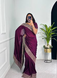 High Attractive New Design Cotton and VICHITRA Silk <b>Fabric</b> Women Saree for Wedding Party Wear From <b>Indian</b> Supplier - Product Image 5