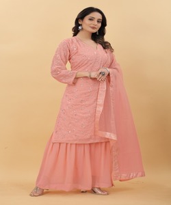 ชุดผ้าไหมปักลายสำหรับใส่ไปงานแต่งสตรีอินเดียชุดคอลเลกชั่นใหม่เต็มรูปแบบ - Product Image 1