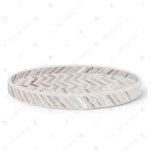 Bandeja de nácar hecha a mano de fuente de Vietnam, elegante diseño de incrustaciones para cocina y decoración del hogar - Product Image 5