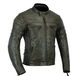 Chaqueta de cuero para hombre, chaqueta de motociclista, chaquetas de cuero genuino ajustadas personalizadas, proveedor-MUESTRA GRATIS - Product Image 2
