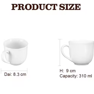 Taza de té de porcelana blanca sin BPA OEM-Vasos de cerámica de tamaño personalizado para bebidas frías y calientes al por mayor disponible - Product Image 5