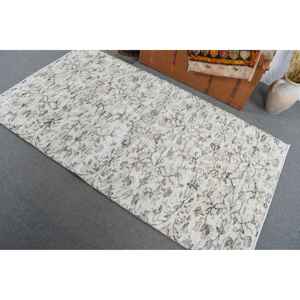 Alfombra Vintage de 3.6x6.4 pies, Alfombra Turca, Alfombra Oriental Blanca de Lana - Product Image 3