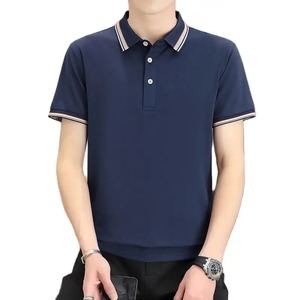 Polo Casual para Hombre, Superelástico, Talla Grande, Camiseta de Golf con Cuello Camisero, Corte Ajustado, Color Sólido, Hecho de Tela de Rizo - Product Image 2