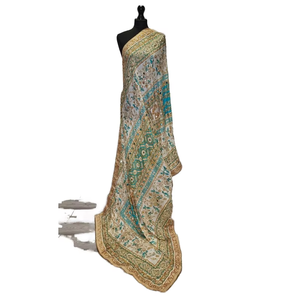 Luxury Handmade Mirror Scarf Traditional Ethnic Stylish Lightweight Breathable Party Wear for Women Girls - Product Image 1