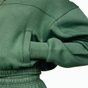 65% coton 35% Polyester Racing Green Athletics Club Full Zip Hood Survêtement court pour femme Respirant - Product Image 6