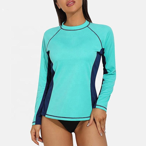 High Quality Custom logo Sublimation Printed Quick Dry Compression <b>Long</b> <b>Sleeve</b> <b>Swim</b> Rash Guard for Women Low Cost Cheap Price - Product Image 1