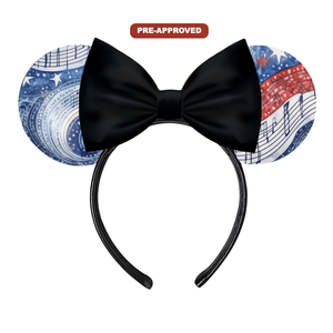 Serre-tête noir peignable avec motif notes de musique, accessoire de coiffure DIY pour dessin et artisanat, pour enfants, garçons et filles, fête d'anniversaire - Product Image 1