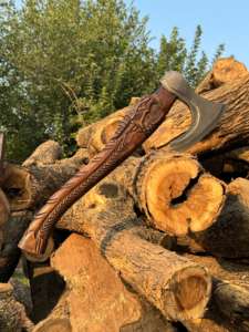 Thewizcrafts Vente en gros, fabrication industrielle sur mesure, service OEM/ODM de haute qualité, LAMES DE PRESTIGE, hache en acier damas gravé, bois - Product Image 4