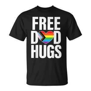 Camiseta Arcoíris LGBTQ para Papá, Camiseta Promocional del Mes del Orgullo Gay con Abrazos - Product Image 1