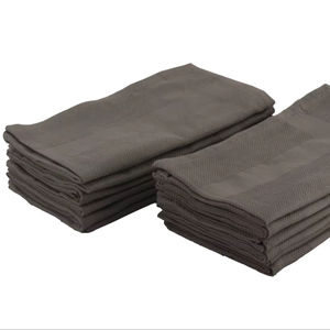 100% ensemble de serviettes en satin de coton à séchage rapide serviette en lin solide blanc tissé pour la maison hôtels restaurants utilisation durable de la cuisine - Product Image 1