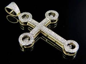 Estilo de lujo de moda Moissanite Diamond Circle Design Cross Pendant en plata 925 Iced Out Hip Hop Jewelry para hombres - Product Image 3