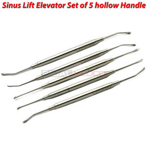 Ascenseurs sinusaux à poignée creuse Ensemble de 5 ascenseurs dentaires professionnels Sinus Lift Instruments médicaux chirurgicaux périostés - Product Image 2