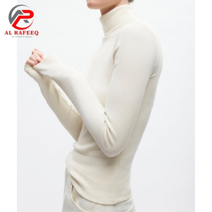 Suéter de lana sólida informal, camiseta minimalista a juego de colores para mujer, camiseta Henley Top de lujo 100% de lana para mujer - Product Image 6