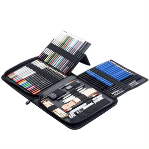 Ensemble de papeterie de dessin artistique professionnel de 83 pièces, crayons de dureté standard <span class=keywords><strong>HB</strong></span> 2B <span class=keywords><strong>2H</strong></span> avec crayons de couleur pour croquis, papier - Product Image 4