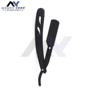 Juego de Navajas de Afeitar Profesionales de Acero Inoxidable Negro Mate con Funda de Cuero, Navajas de Afeitar Tradicionales para Barbería - Product Image 5