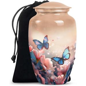 Urna conmemorativa de cremación de mariposa hermosa de alta calidad superior para cenizas humanas urna grande decorativa con bolsa gratis - Product Image 1