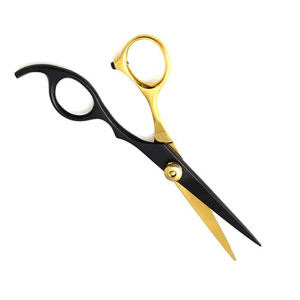 Ciseaux de coiffeur professionnels couleur noire et dorée ciseaux de coiffeur à lames tranchantes en acier inoxydable allemand - Product Image 6
