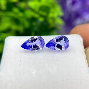พลอย tanzanite ธรรมชาติคู่รูปลูกแพร์ Loupe สะอาดสำหรับทำเครื่องประดับ - Product Image 2