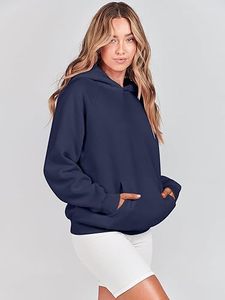 Vente en gros de sweats à capuche surdimensionnés pour femmes coupe ample pour femmes manches longues sweat à capuche décontracté grande taille épais pour femmes mode - Product Image 3