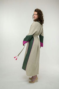 ชุดเดรสปักลายโบฮีเมียนชุดเดรสยาวคอตตอนปักด้วยมือคอวีลึกตกแต่งด้วยดีไซน์สไตล์โบฮีเมียนสไตล์ทัสเซิล - Product Image 2