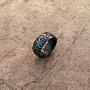 El mejor anillo de compromiso y boda de acero de Damasco de acero inoxidable de grado DIY para hombres OEM personalizable por Expert Knives Maker - Product Image 6