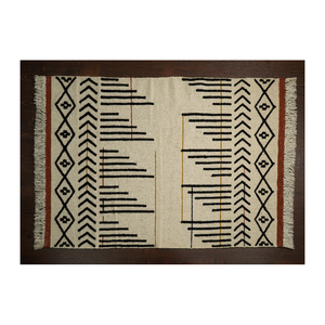 Premium Handcrafted Wool <b>Rug</b> Modern <b>Boho</b> Interiors Handwoven with Unique Geometric Pattern Plush Pile Height for Home Use - Product Image 1