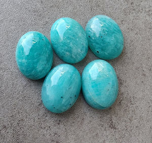 Piedras preciosas de amazonita verde suelta de calidad AAA +, ovalado Natural cabujón de corte, parte posterior plana, tamaños calibrados, piedras al por mayor disponibles - Product Image 5