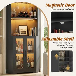 <span class=keywords><strong>Vitrine</strong></span> d'<span class=keywords><strong>angle</strong></span> moderne avec éclairage LED, portes en verre, meuble de rangement pour vin, <span class=keywords><strong>vitrine</strong></span> pour salon DR533 - Product Image 4