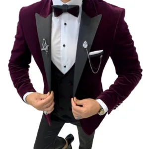 Blazers de smoking à revers en velours pour hommes, dernier modèle, coupe ajustée, sur mesure, blazers de mariage pour mariés, blazers de qualité supérieure, OEM