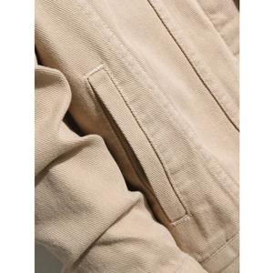 Chaqueta vaquera de doble capa de peso pesado personalizada para hombre, aspecto desgastado lavado de gran tamaño de invierno con decoración de botones, teñido liso - Product Image 3