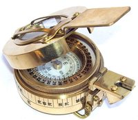 Boussole géologique nautique professionnelle en laiton marin, avec bouton-poussoir, cadran solaire, finition polie, style vintage, gravable, magnétique, pour camping et randonnée, en métal