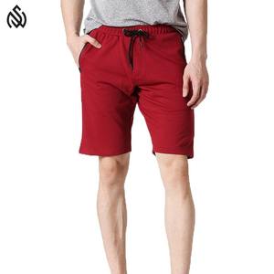 Short en molleton de coton pour homme Motif solide Poches à fermeture éclair Short de survêtement en molleton décontracté pour la maison Jogger Fitness Longueur au genou - Product Image 1