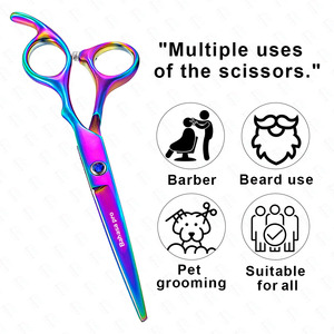 Juego de tijeras profesionales para el cabello de 6,5 pulgadas, tijera alemana multicolor para cortar el cabello de acero inoxidable para peluquería y personal - Product Image 4