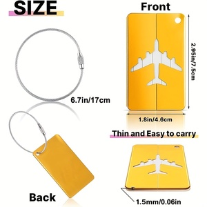 Etichetta per bagaglio in lega di alluminio stile aereo 7.5*4.5cm con carta d'identità perfetta per bagagli borsa accessori da viaggio - Product Image 4