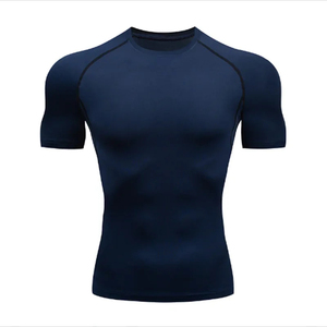 Compression unisexe Gym Shirt coupe ajustée à manches courtes T-Shirt d'entraînement respirant léger maille séchage rapide entraînement athlétique - Product Image 4