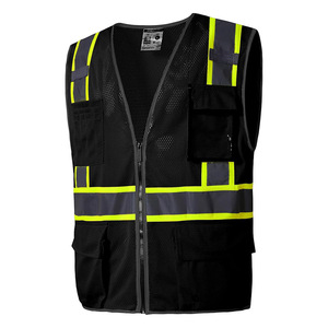 Chaleco de seguridad de microfibra transpirable de alta visibilidad para correr tráfico construcción seguridad reflectante venta al por mayor precio bajo - Product Image 6