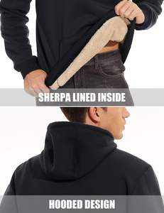 Conjunto de Sudadera con capucha de lana de alta calidad para hombre, sudadera de gran tamaño, chándal con logotipo personalizado, ropa de calle de invierno - Product Image 3