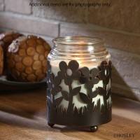 Porte-bougie en métal de forme ronde, pot en métal de ferme, manchons/supports de bougies - Product Image 2