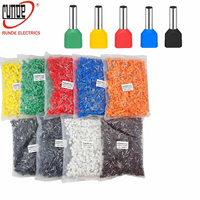 Kit de connecteurs de fils isolés 1000 pièces, assortiment de cosses tubulaires à sertir pour la terminaison des câbles électriques