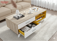 Table basse de salon moderne et contemporaine Essence BL21, fabriquée en Malaisie, en panneaux de particules MDF durables pour villa