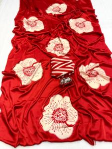 Sari de Satén Modal para Mujer, Diseño para Fiestas de Verano y Uso Casual, Disponible en Stock, Hecho en India, Sin Pedidos de Muestra - Product Image 4