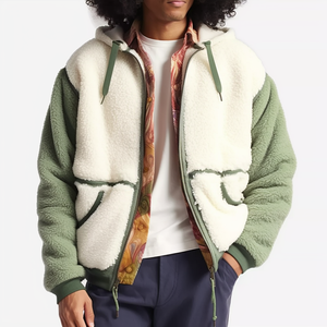 Chaqueta de Forro Polar Sherpa Reversible con Cremallera, Personalizada con Logotipo, de Invierno, de Alta Calidad OEM para Hombre - Product Image 3