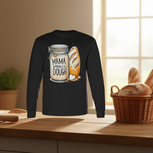 Mamma prepara la pasta per il pane a lievitazione naturale - T-shirt a maniche lunghe fatta in casa da mamma - Prodotto promozionale - Product Image 3