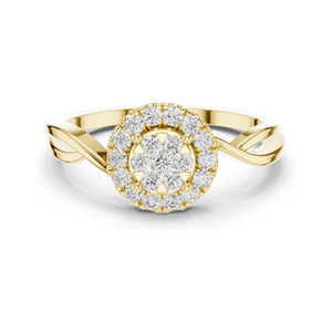 แหวนเพชรคลัสเตอร์ 0.282 กะรัต สำหรับผู้หญิง ความใส VVS-VS EF ทอง 18KT, 14KT, 10KT และเงิน 925  ทองชมพู, ทองเหลือง, ทองขาว - Product Image 2