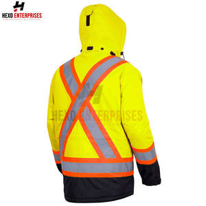 Chaqueta de trabajo de seguridad de alta calidad personalizada 2024, diseño personalizado con cremallera a prueba de agua para trabajadores, incluido el soporte de logotipo personalizado - Product Image 2