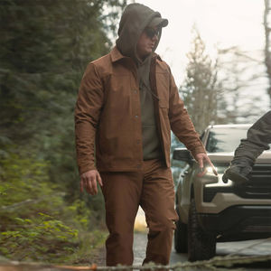 Chaqueta de Lona Unisex de Alta Calidad, Ecológica, Transpirable y Resistente al Viento, Color Marrón, Talla Grande, Manga Larga, Cierre con Botones de Cuerno para Invierno - Product Image 6