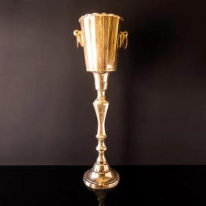 Handmade Hammered Designing Wine Cooler Aluminum <b>Gold</b> Finishing Top Quality Champagne Metal <b>Ice</b> <b>Bucket</b> With Handle & Stand Base - Product Image 6
