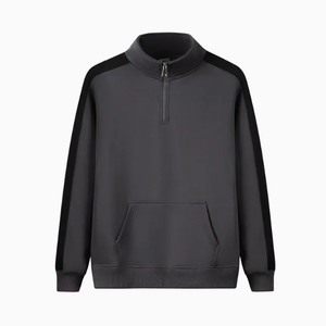 Sudaderas con capucha de media cremallera de fábrica personalizadas, sudaderas con cremallera de cuello simulado para hombre, sudaderas de algodón de alta calidad OEM ODM - Product Image 4