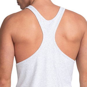 Débardeur de sport pour homme en coton et élasthanne gris classique personnalisable, respirant et à séchage rapide pour la musculation - Product Image 6