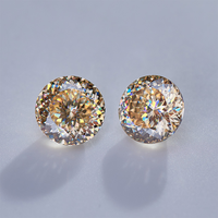 Nouveautés couleur jaune ronde portugaise coupe Moissanite pierre précieuse en gros pour la fabrication de bijoux